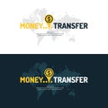 Modern money transfer poster and logo pointer.