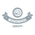 Modern mono wheel logo, simple gray style