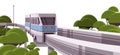 modern monorail train on bridge smart city solutions urban futuristic transport