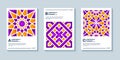 Modern moroccan mosaic art with layered gradient geometric composition . Paper cut 3d islamic geometric poster, cover, card