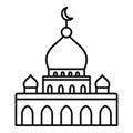 Modern mosque icon, outline style