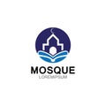 Modern mosque logo symbol or icon template.