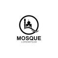 Modern mosque logo symbol or icon template.