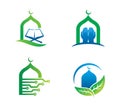 Modern mosque logo symbol or icon template vector