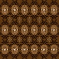 Modern motifs on Jogja batik design with simple dark brown color design Royalty Free Stock Photo