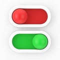 Modern Motion On Off Ball Slider Button Toggle Switch. 3d Rendering