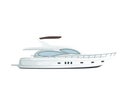 Modern motor yacht boat vector illustration on white background Royalty Free Stock Photo