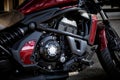 Modern motorcycle engine model with frame and exhaust system tuning Royalty Free Stock Photo