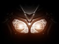 Modern motorcycle headlight with two bulbs Royalty Free Stock Photo