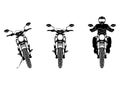 Silhouettes of modern motorcycle with and without driver. Royalty Free Stock Photo