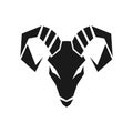 Modern mountain goat head logo creative concept Royalty Free Stock Photo