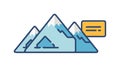 Modern mountain icon with chat bubble for communication & feedback, vector design Generative AI Royalty Free Stock Photo