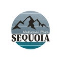 Modern mountain sequoia logo. Vector illustration. on white