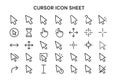 Modern Mouse Cursor and Computer Pointer Icon Set Web Interface and User Click Symbols Royalty Free Stock Photo