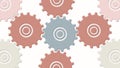 Modern moving gears icons forming colorful pattern over white background. Royalty Free Stock Photo