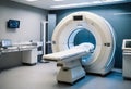 Modern MRI Scanner at hospital. X-ray tomography for treatment cancer. Ai generative Royalty Free Stock Photo