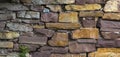 Modern Multi Color Stone, slate travertine sandstone Wall used for Background Royalty Free Stock Photo