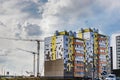 Modern multi-storey residential area. Construction of new residential buildings for young families. Modern housing construction. Royalty Free Stock Photo