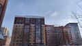 Modern multi-storey residential area. Construction of new residential buildings for young families. Modern housing Royalty Free Stock Photo