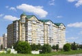Modern multi-storey residential house closeup, Omsk, Russia