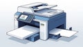 Modern Multifunction Printer Scanning and Printing Documents Efficiently Royalty Free Stock Photo