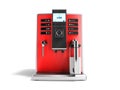 A modern multifunctional coffee machine with milk red front 3d r Royalty Free Stock Photo