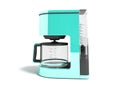 Modern coffee machine electric blue with a glass kettle and a wa Royalty Free Stock Photo