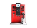 A modern multifunctional coffee machine with milk red front 3d r Royalty Free Stock Photo