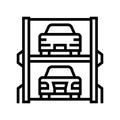 modern multilevel parking line icon vector illustration