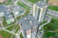 Modern multistory apartment buildings. aerial overhead view Royalty Free Stock Photo