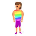 Modern muscle gay icon, cartoon style Royalty Free Stock Photo