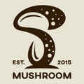 Modern mushroom logo. Vector illustration