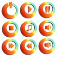 Modern music buttons collection Royalty Free Stock Photo