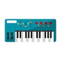 Modern music keyboard topview