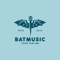 Bat Music Logo Design Template