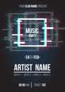 modern music poster with glitch geometric shapes vector illustration Royalty Free Stock Photo