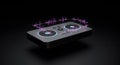 Sleek Modern Music Production Device with Vibrant Soundwave Visualization Royalty Free Stock Photo