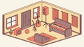 Modern Music Studio Room with Instruments and Gear Vector, vector design Generative AI Royalty Free Stock Photo