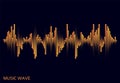 Modern music wave logo. Digital audio concept. Stylized wave lines elements. Vector colorful pulse equalizer Royalty Free Stock Photo
