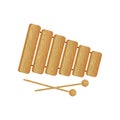 Modern musical instrument wood xylophone with ball sticks