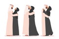 Modern muslim couple kissing each other. Arabian woman and man