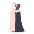 Modern muslim couple kissing each other. Arabian woman and man