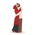 Modern muslim couple kissing each other. Arabian woman and man Royalty Free Stock Photo