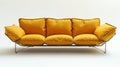 Modern Yellow Sofa with Plush Cushions on Minimalist Metal Frame Royalty Free Stock Photo