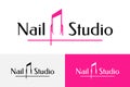 Modern nail studio logotype