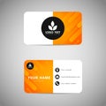 Modern name card orange and white color