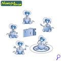 Modern nano robot mouse. Iron Cute friendly. The technology of the future. Icon . Set.