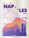 Italy Naples skyline city gradient vector poster