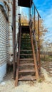 Modern natural ash tree wooden stairs in new house interior Royalty Free Stock Photo