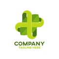 Modern natural cross and pharmacy logo